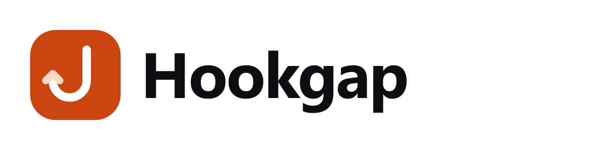 Hookgap logo, png 1200×300